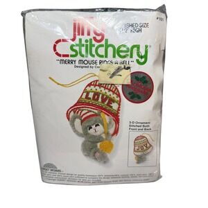 Sunset Designs Jiffy Stitchery Merry Mouse Rings A Bell Ornament Kit 101 Vintage
